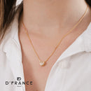 Colar Veneziana com Pingente Coração Ponto de Luz Zircônia Cristal Banhado a Ouro 18K -