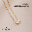 Vendedor IndicadoColar Veneziana com Pingente Coração Ponto de Luz Zircônia Cristal Banhado a Ouro 18K - D France Semijóias