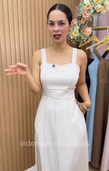 Vestido Longo Elegante em Tecido Sensorial com bolso– Conforto e Sofisticação para odas as Ocasiões