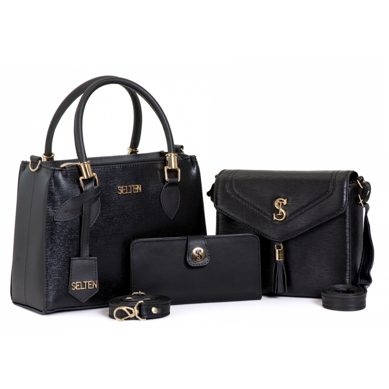 Kit Bolsa Transversal Feminina Alça Ajustável Tote e Bolsa Tiracolo de lado Com Carteira