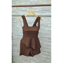 conjunto Feminino Tamires peplum com decote quadrado + short moda verão