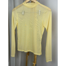 Blusa Tule- Gola Alta, Manga Longa e Transparente
