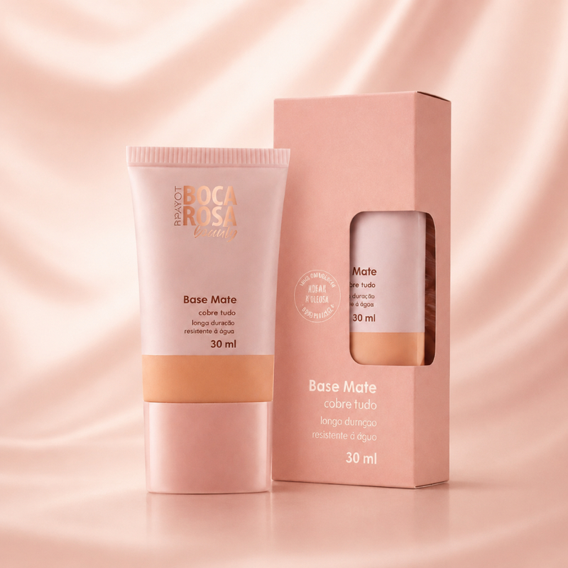 Base Mate Boca Rosa Beauty by Payot 30ml – Alta Cobertura, Longa Duração e Resistente à Água