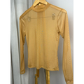 Blusa Tule- Gola Alta, Manga Longa e Transparente