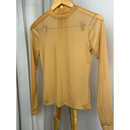 Blusa Tule- Gola Alta, Manga Longa e Transparente