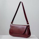 Bolsa Feminina Baguete Vinho Bordô Alça De Ombro Fina Estilosa E Casual