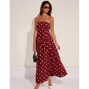 Vestido Feminino Longo Sem Manga Estampa Bolinha Poa Soltinho Elegante