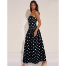 Vestido Feminino Longo Sem Manga Estampa Bolinha Poa Soltinho Elegante