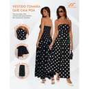 Vestido Feminino Longo Sem Manga Estampa Bolinha Poa Soltinho Elegante